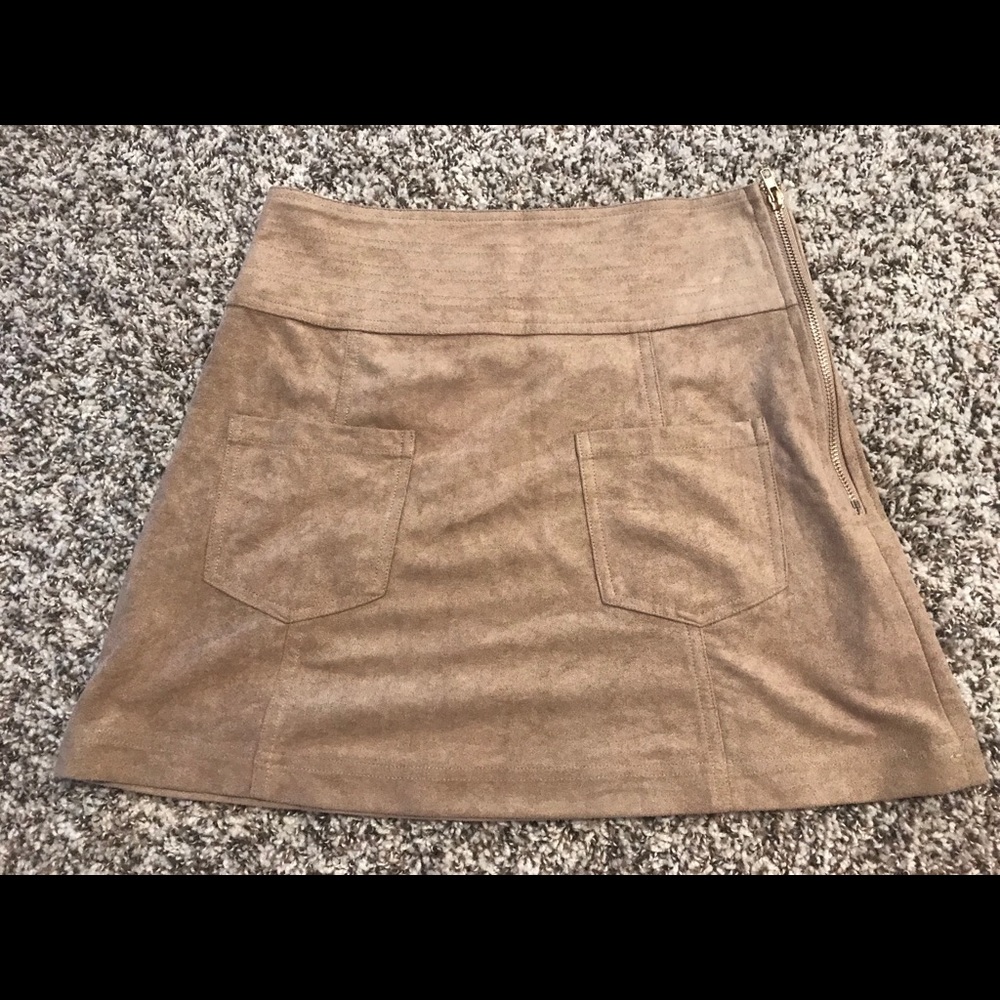 Camel Suede Skirt
